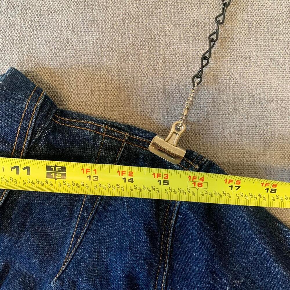 Vintage 90s Plain Pockets dark blue denim jacket - Picture 6 of 7